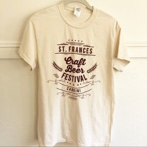 Craft Beer Festival graphic tee shirt sleeve cream